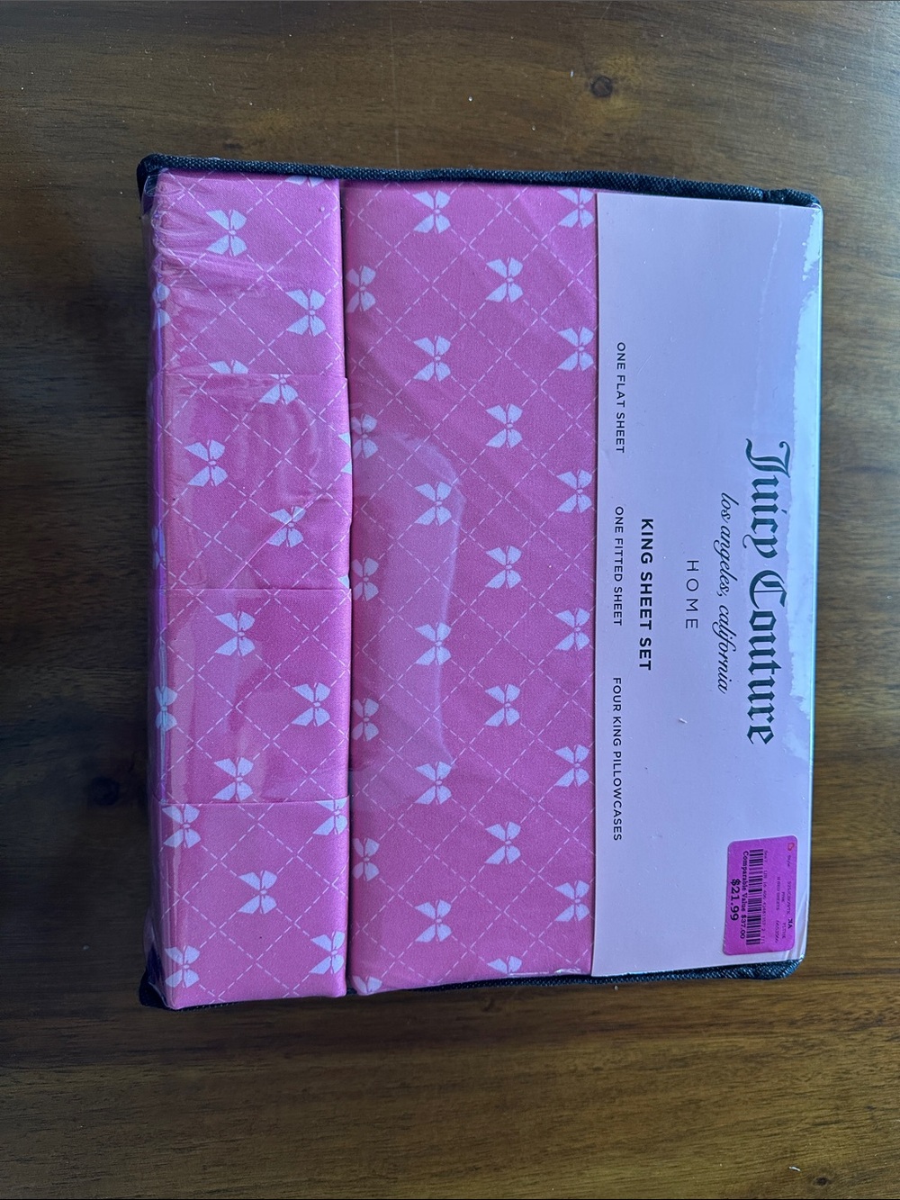 Juicy Couture Pink Floral King Sheet Set
